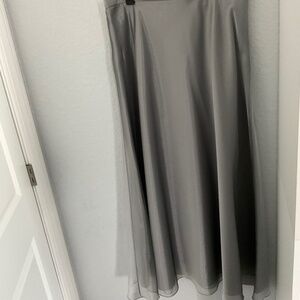 Gray satin skirt